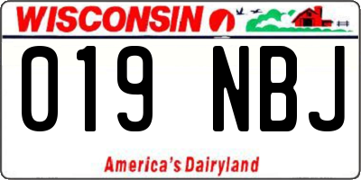 WI license plate 019NBJ
