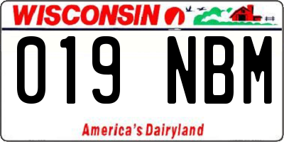 WI license plate 019NBM