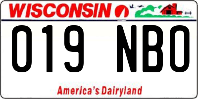 WI license plate 019NBO