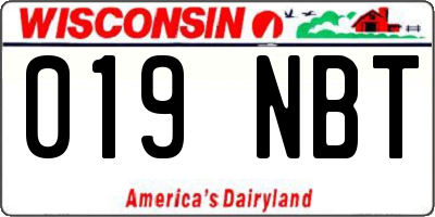 WI license plate 019NBT