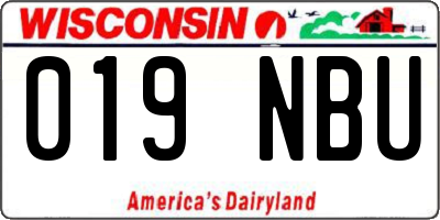 WI license plate 019NBU