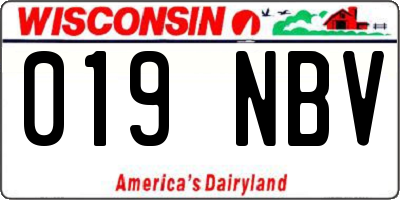 WI license plate 019NBV