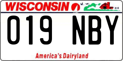WI license plate 019NBY