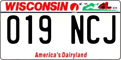 WI license plate 019NCJ