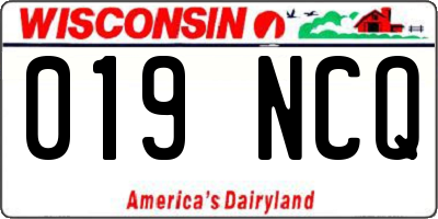 WI license plate 019NCQ
