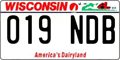 WI license plate 019NDB