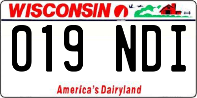 WI license plate 019NDI