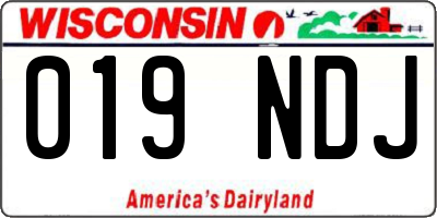 WI license plate 019NDJ