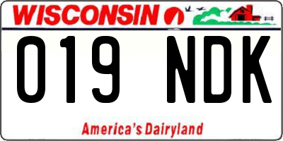 WI license plate 019NDK