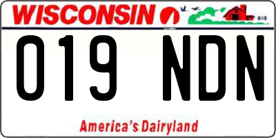 WI license plate 019NDN