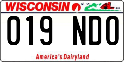 WI license plate 019NDO