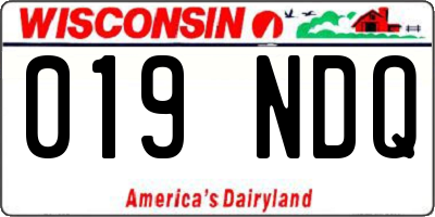WI license plate 019NDQ