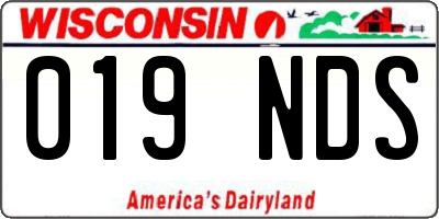 WI license plate 019NDS