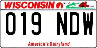 WI license plate 019NDW