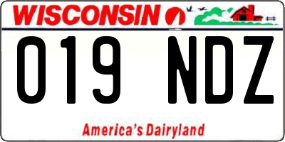 WI license plate 019NDZ