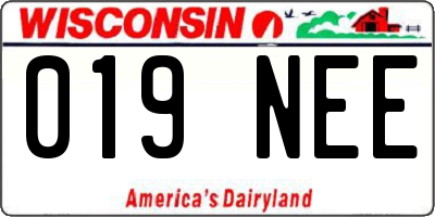 WI license plate 019NEE