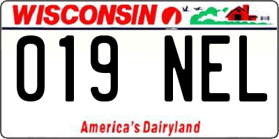 WI license plate 019NEL