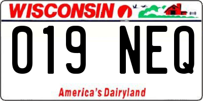 WI license plate 019NEQ