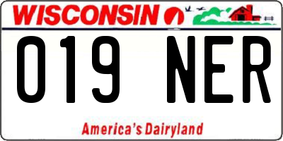 WI license plate 019NER