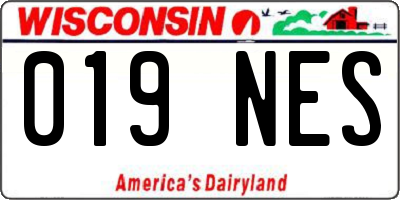 WI license plate 019NES