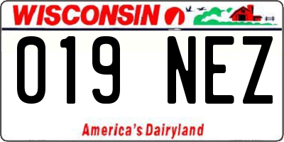 WI license plate 019NEZ