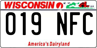 WI license plate 019NFC