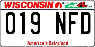 WI license plate 019NFD