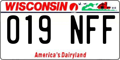 WI license plate 019NFF