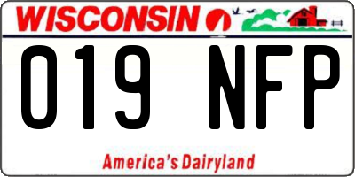 WI license plate 019NFP