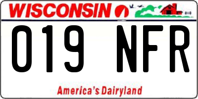 WI license plate 019NFR
