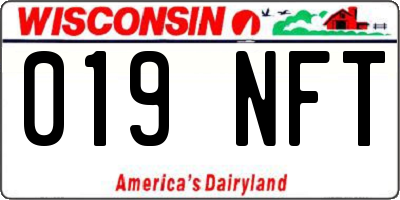 WI license plate 019NFT