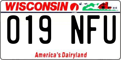 WI license plate 019NFU