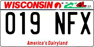 WI license plate 019NFX