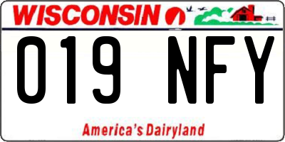 WI license plate 019NFY