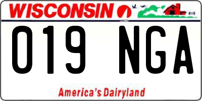 WI license plate 019NGA