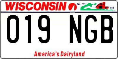 WI license plate 019NGB