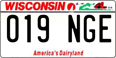 WI license plate 019NGE