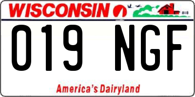 WI license plate 019NGF