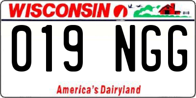WI license plate 019NGG