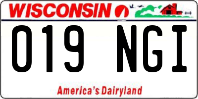 WI license plate 019NGI