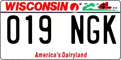 WI license plate 019NGK