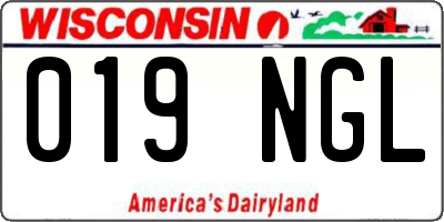 WI license plate 019NGL