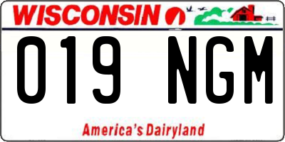 WI license plate 019NGM