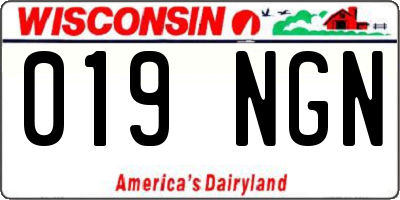 WI license plate 019NGN