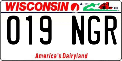 WI license plate 019NGR