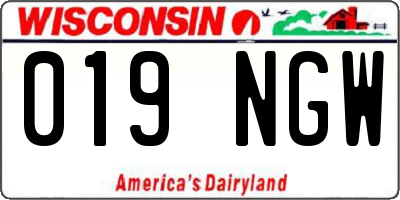 WI license plate 019NGW