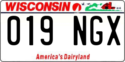 WI license plate 019NGX