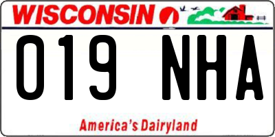 WI license plate 019NHA