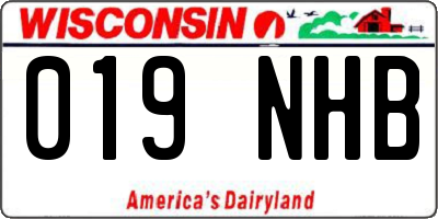 WI license plate 019NHB