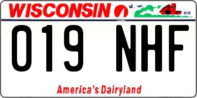 WI license plate 019NHF